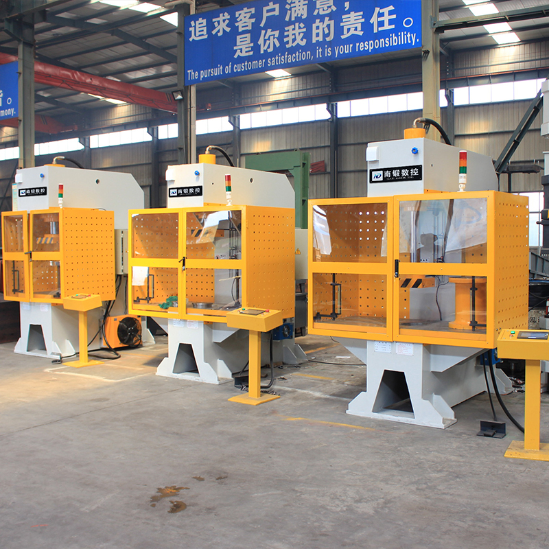 100T單臂油壓機(jī)，帶PLC防護(hù)罩C形油壓機(jī)