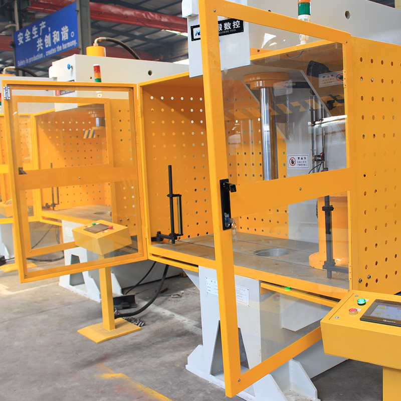 100T單臂油壓機，帶PLC防護罩C形油壓機